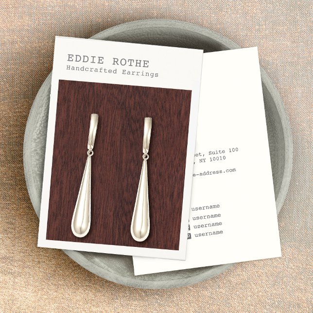 Modern Simple  Wood Earring Display Business Card (Creator Uploaded)
