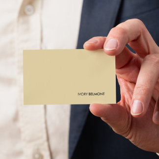 Modern Simple Yellow White Minimal Business Card