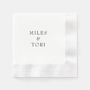 Modern Simplicity B/W Wedding Napkin