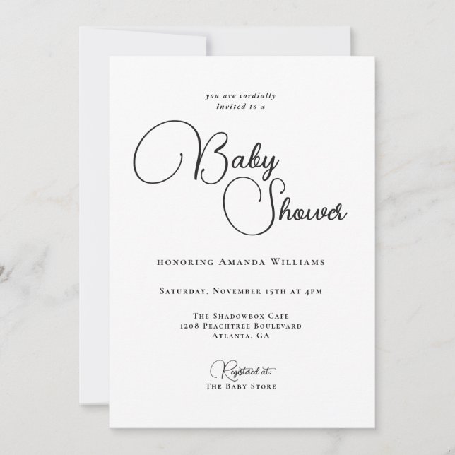 Modern Simplicity Baby Shower Invitation (Front)