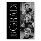 Modern Simplicity Black 3 Photo Graduation Party