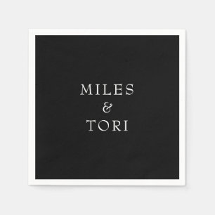 Modern Simplicity Black Wedding  Napkin