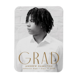 Modern Simplicity Brass Photo Graduation Magnet
