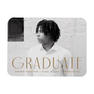 Modern Simplicity Brass Photo Graduation Magnet
