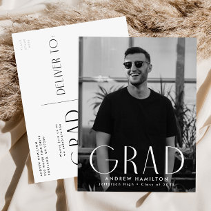 Modern Simplicity Photo Graduation Party Invitation Postcard