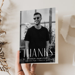 Modern Simplicity Photo Graduation Thank You Card