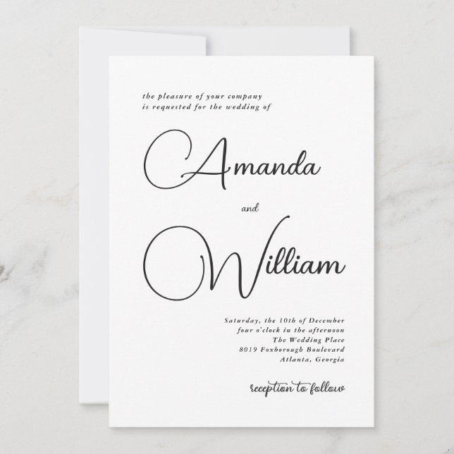 Modern Simplicity Wedding Invitation (Front)