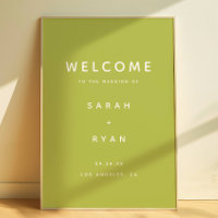 Modern Simplistic Lime Green Wedding Welcome