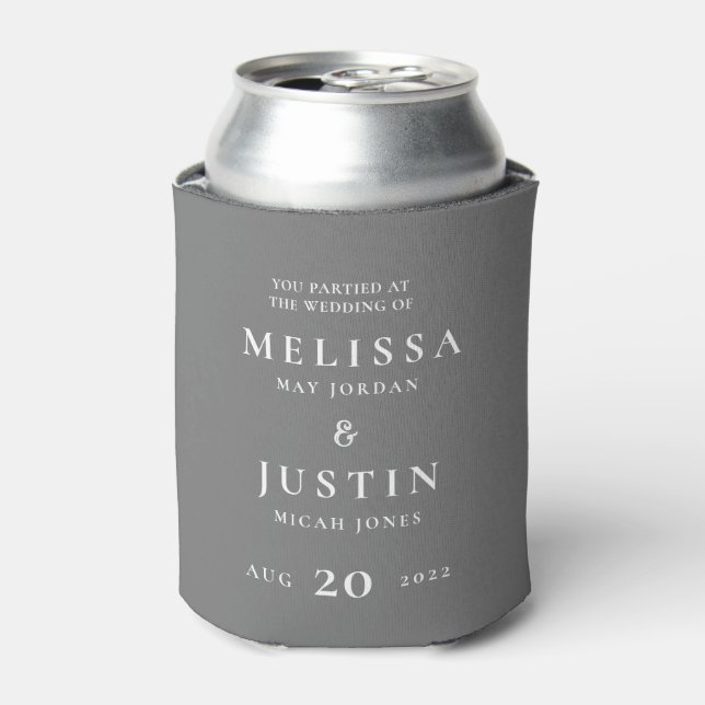 Modern Simplistic Wedding Can Cooler (Can Front)