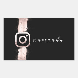 Modern Simply  Makeup Name  Instagra Logo Rectangular Sticker