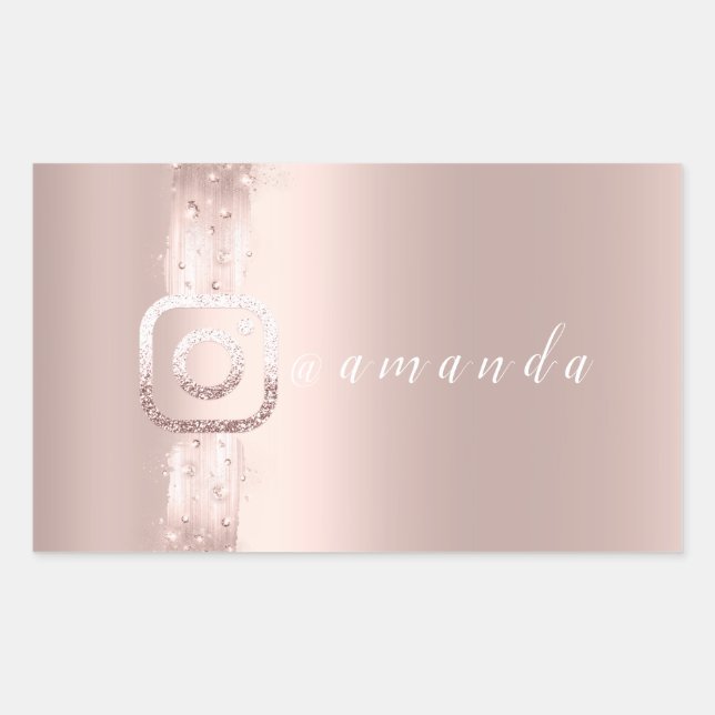 Modern Simply Makeup Social Instagra Logo Rectangular Sticker (Front)