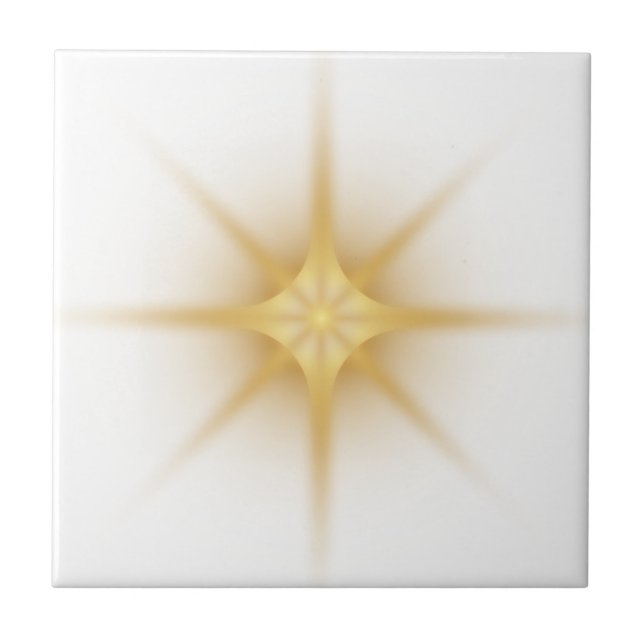 Modern Single Gold Starburst Ceramic Tile (Front)