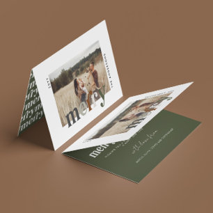 Modern Single Photo Merry Christmas  Holiday Card