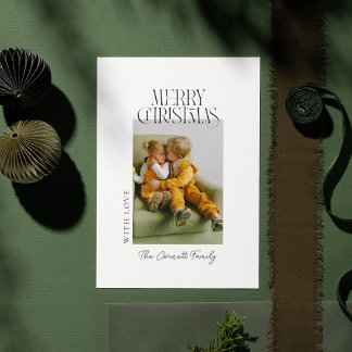 Modern Single Photo Minimalist Christmas Card