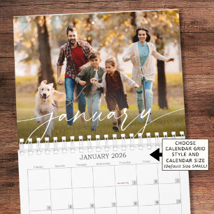 Modern Single Photo Script Custom Calendar