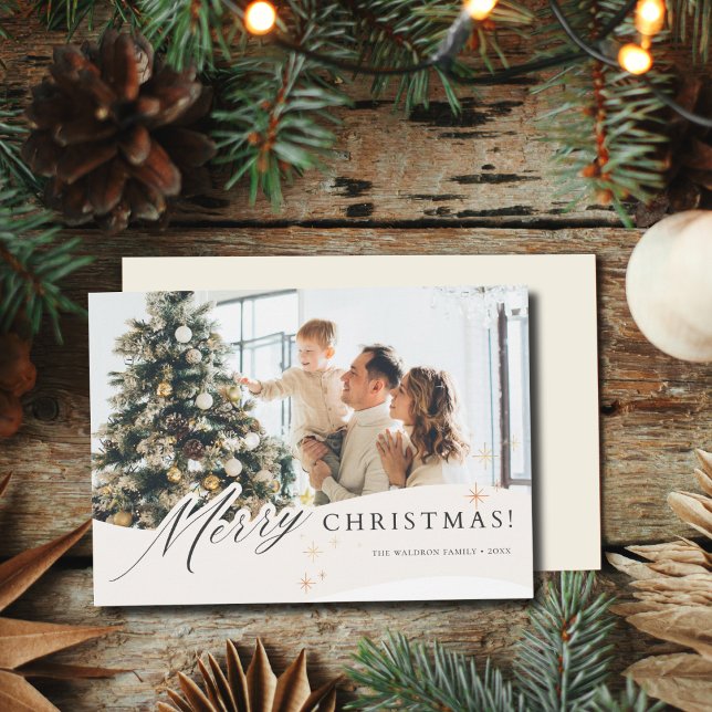 Modern Single Photo Winter Holiday Card (Creator Uploaded)