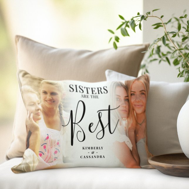 Modern 'SISTERS' are the best Photo Keepsake Lumbar Cushion (Creator Uploaded)