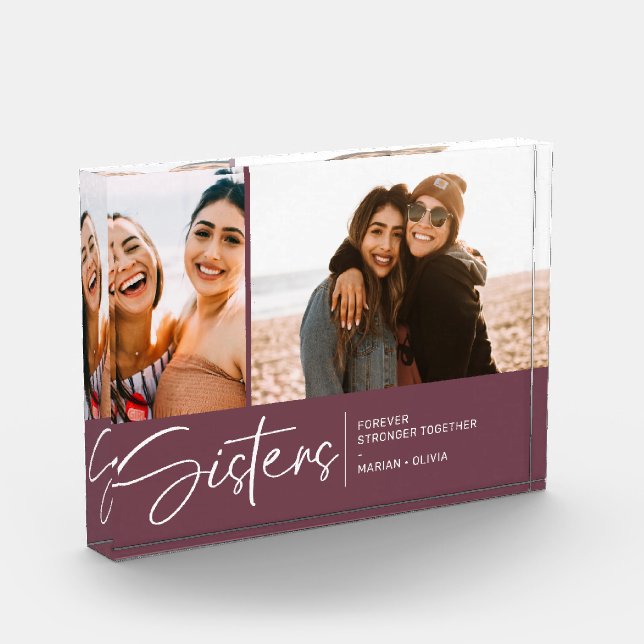 Modern Sisters Keepsake Two Photos Purple (Left)