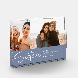 Modern Sisters Keepsake Two Photos Smoky Blue