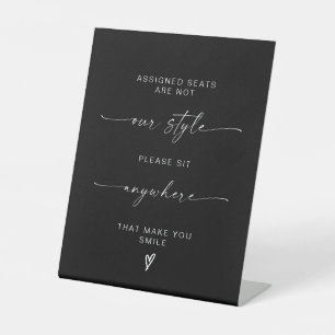 Modern Sit Anywhere, No Assigned Seat Wedding  Pedestal Sign