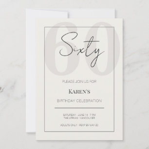 Modern Sixty 60th Birthday Celebration Invitation