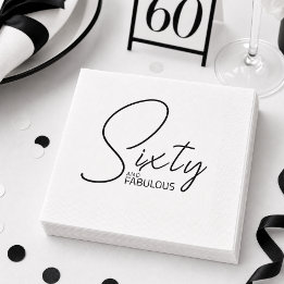 Modern Sixty and Fabulous Bold 60th Birthday Party Napkin