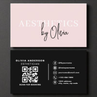 Modern Skincare Aesthetician QR Code Blush Pink