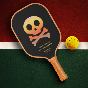 Modern Skull Bones Pickleball Team Family Summer Paddle