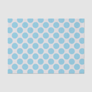 Modern Sky Blue and White Large Polka Dots Tissue Paper