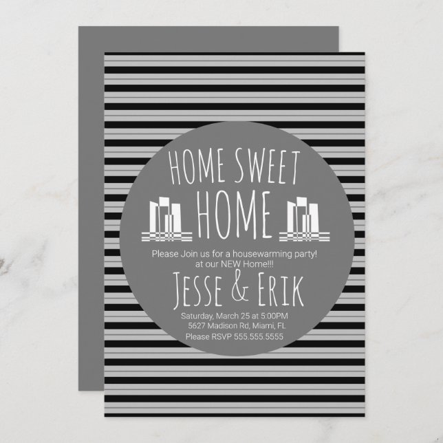 Modern Skyline Homes Housewarming Party Invitation (Front/Back)
