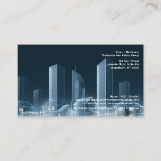 Modern Skyline Real Estate Business Card 🏙️🏡