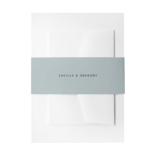 Modern Slate Editorial All Caps Wedding Invitation Belly Band