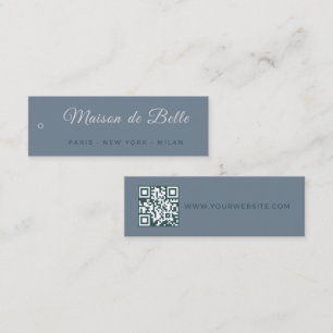 Modern Slate Grey Silver Script Skinny Hang Tag