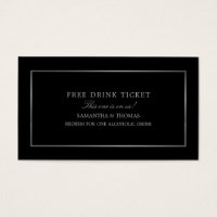 Modern & Sleek, Black & Silver, Free Drink Ticket