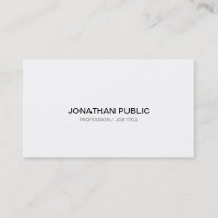 Modern Sleek Chic Elegant White Professional Plain