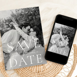 Modern, sleek & Classic Flat Save The Date Card