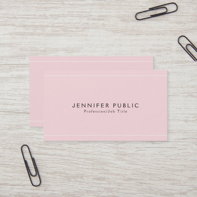 Modern Sleek Glamour Plain Luxury Professional Business Card (Front/Back In Situ)
