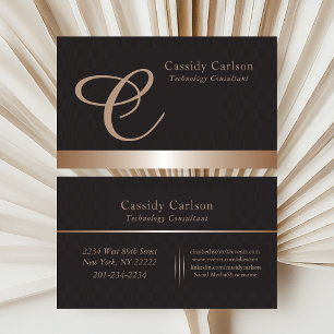 Modern & Sleek Initial Monogram Generic Business Card