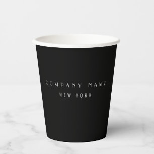 Modern Sleek Luxury Company Typography Business Paper Cups