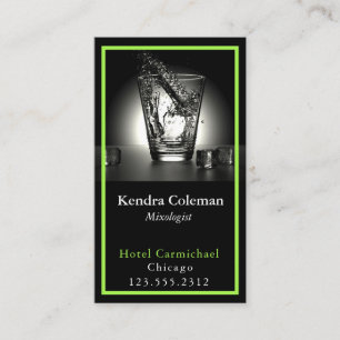 Modern Sleek Mixologist Custom QR Code Vertical Bu Business Card