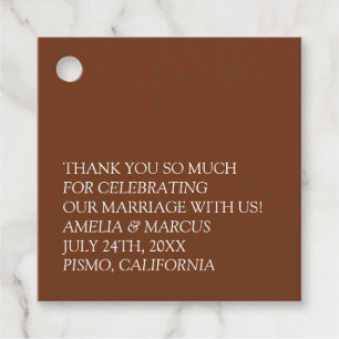 Modern & Sleek Typography Couple's Shower Favour Tags