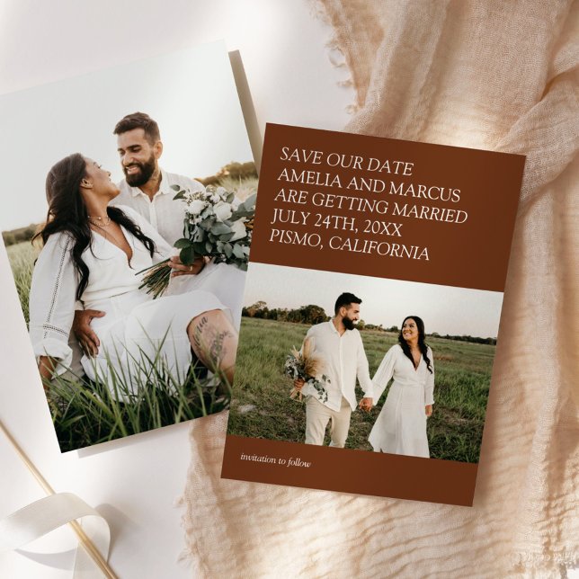 Modern & Sleek Typography Wedding Save our Date Invitation (Creator Uploaded)