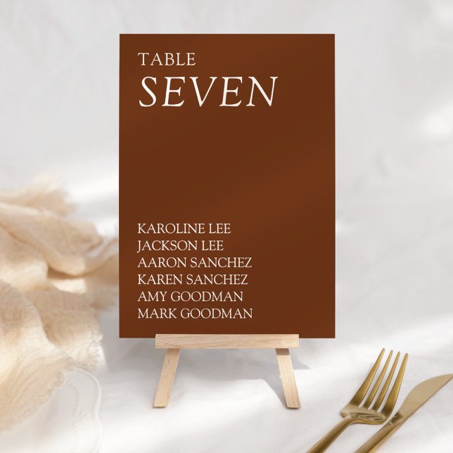 Modern & Sleek Typography Wedding Table Number (Creator Uploaded)