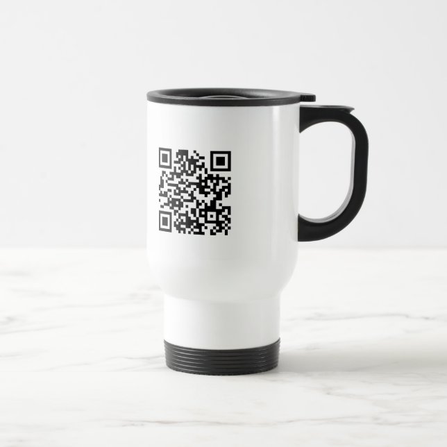 Modern Sleek White Branded Custom Logo Qr Code Mug (Right)