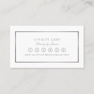 Modern & Sleek, White & Silver, Loyalty Card