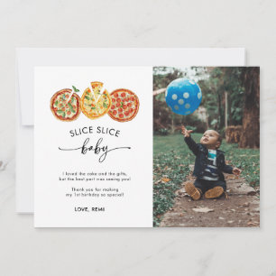 Modern Slice Slice Baby Birthday Thank You Card