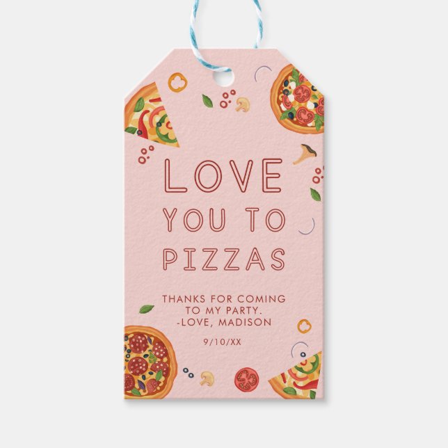 Modern Slice Slice Baby Pizza Baby Shower Favour Gift Tags (Front)