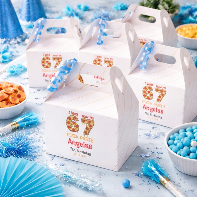 Modern Slice Slice Boy Six Seven Birthday Party Favour Box (Modern Slice Slice Boy Six Seven Birthday Party Favor Boxes)