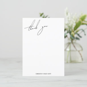 Modern Slim Elegant Calligraphy Simple Thank You Card