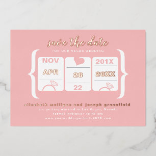 Modern Slot Machine Wedding Save the Date Foil Inv